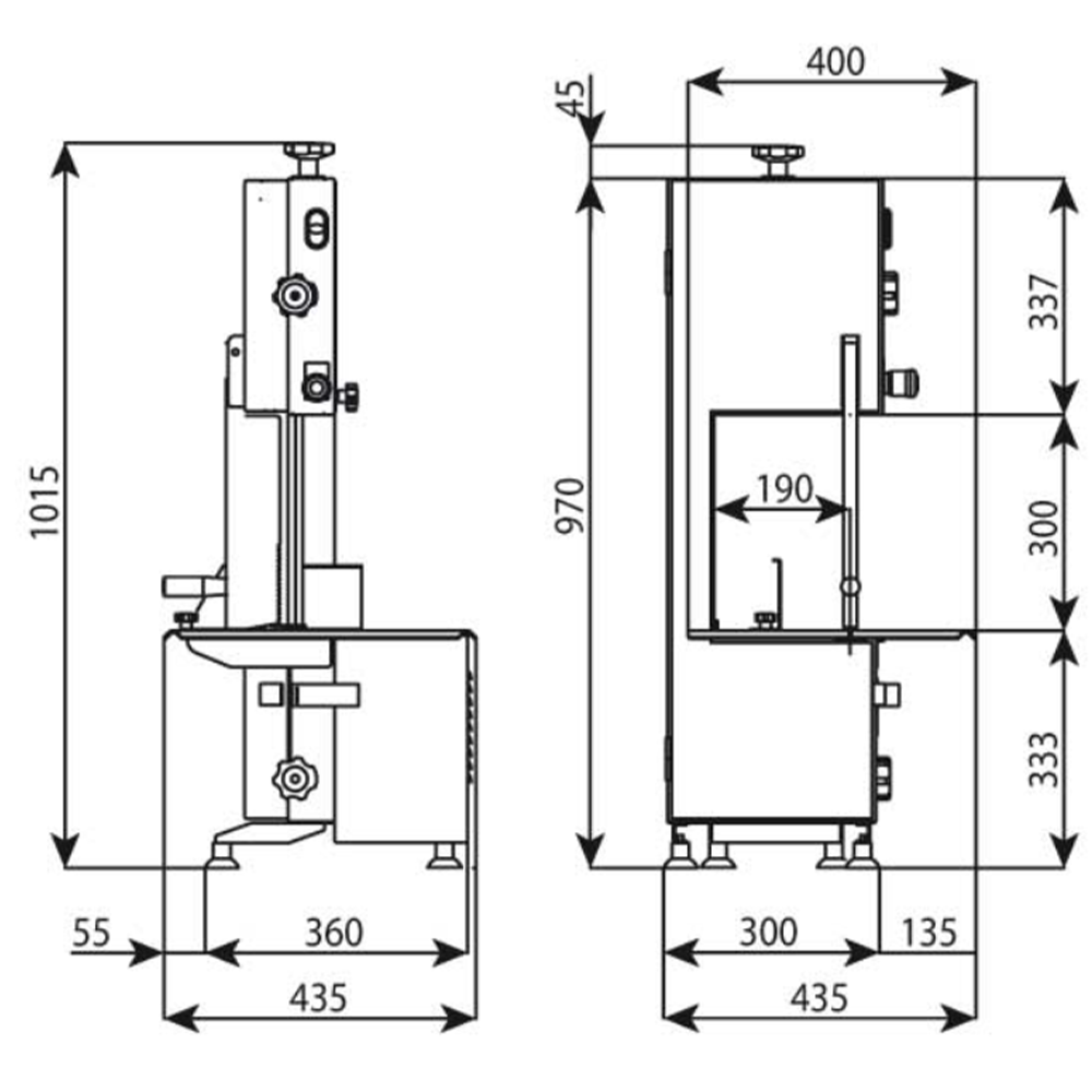 Fierastrau oase LA MINERVA, profesional, electric, inox, banda 182 cm - 1