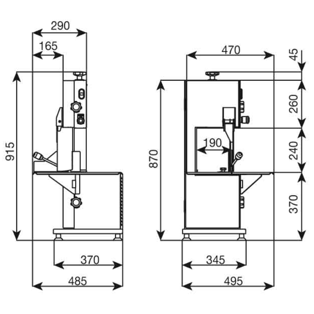 Fierastrau oase LA MINERVA, profesional, electric, inox, banda 165 cm - 1