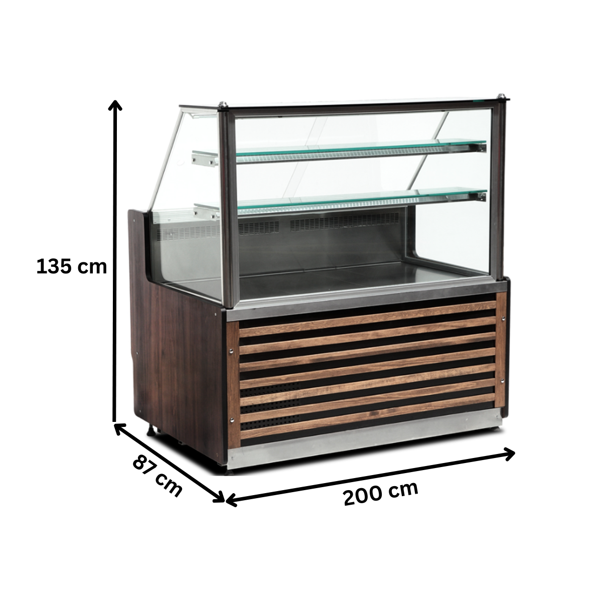 Vitrina frigorifica expunere carne si aperitive 2 m, orizontala, geam drept, grup motor interior - 1