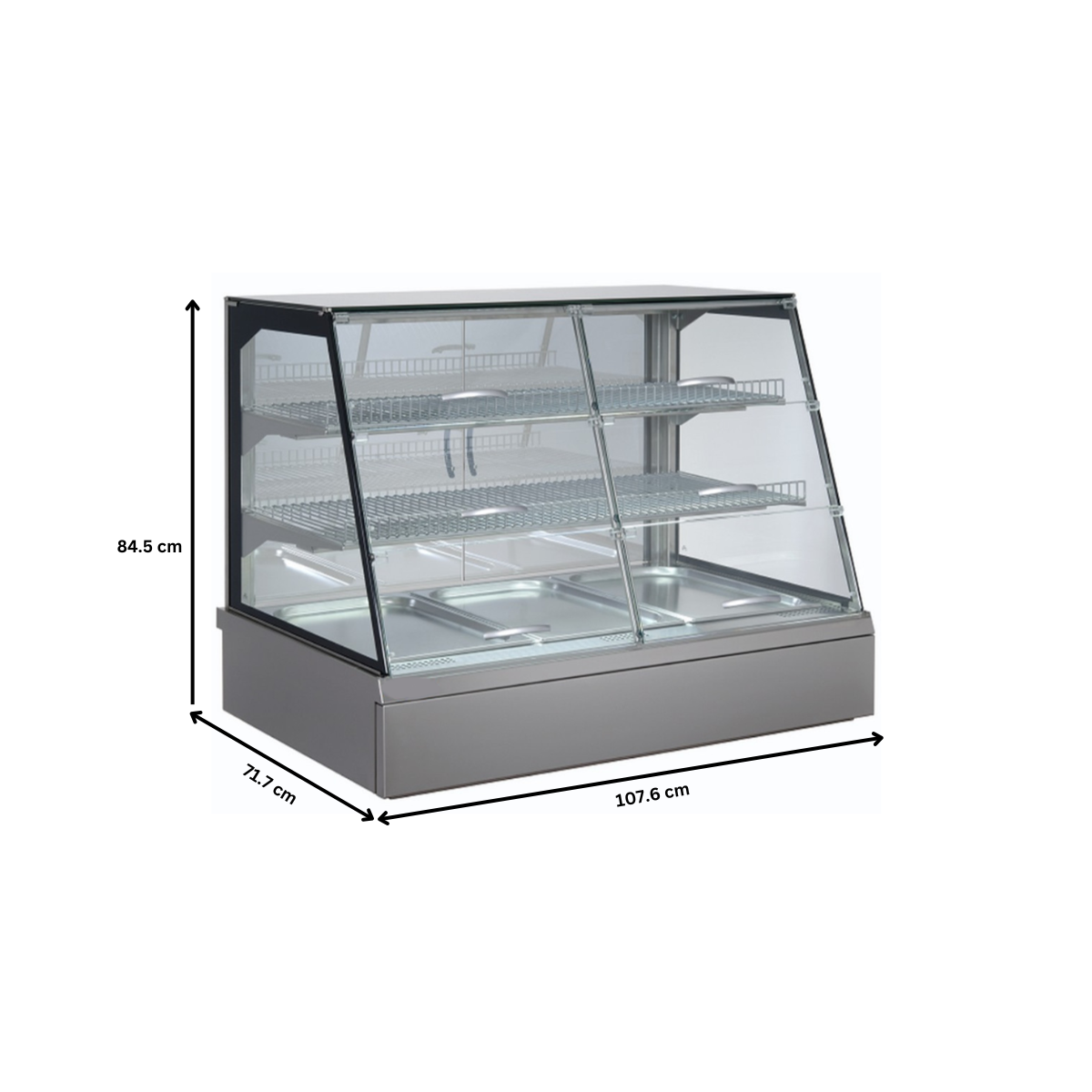 Vitrina calda ADDA, inox, 3 cuve GN, 107.6*71.7*84.5 cm - 1