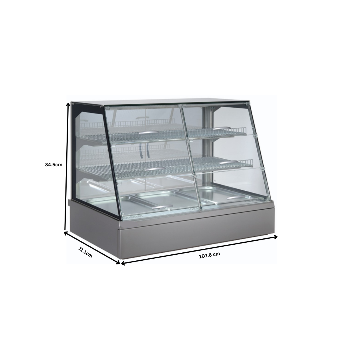 Vitrina rece ADDA, 3 cuve GN, self service, inox, 107.6*71.7*84.5 cm - 1