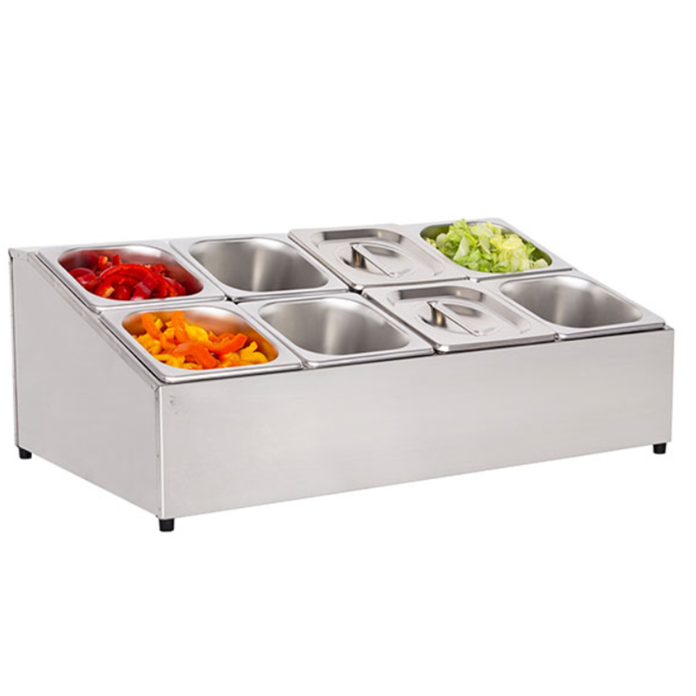 Recipient gastronorm ingrediente cu 8 cuve GN 1/6  - h10 cm - 1