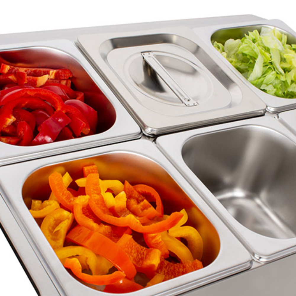 Recipient gastronorm ingrediente cu 8 cuve GN 1/6  - h10 cm - 2