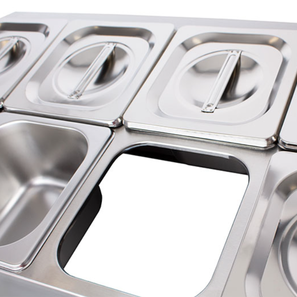 Recipient gastronorm ingrediente cu 8 cuve GN 1/6  - h10 cm - 3