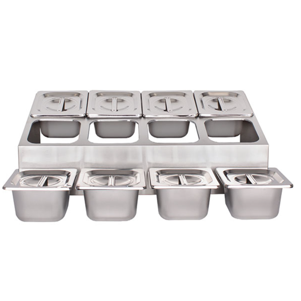 Recipient gastronorm ingrediente cu 8 cuve GN 1/6  - h10 cm - 4