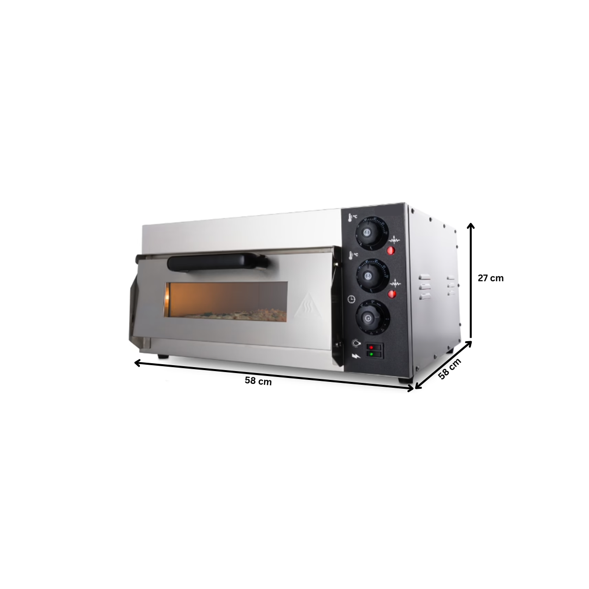 Cuptor profesional pizza cu 1 vatra, electric, baza din samota, 4 pizza x 20 cm - 8