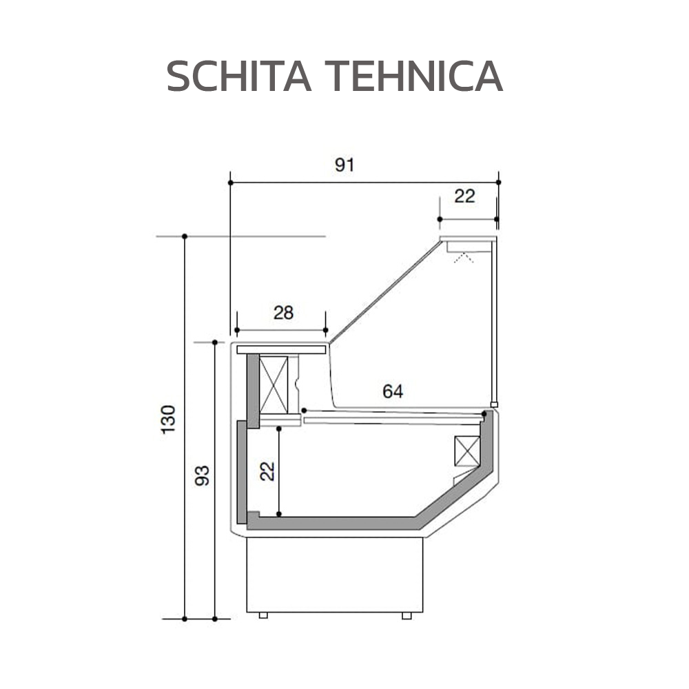 Vitrina frigorifica pentru mezeluri lactate, motor interior 150*91*130 cm - 2