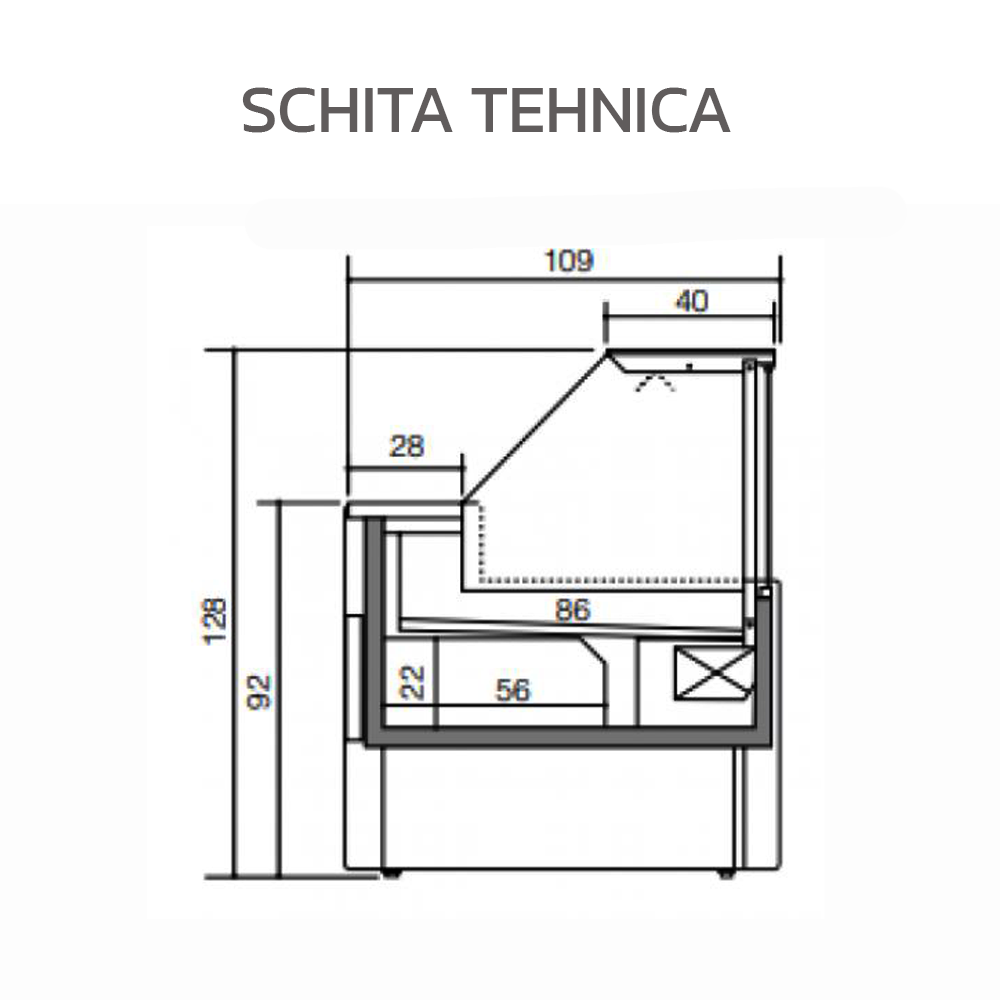Vitrina frigorifica orizontala, carne, mezeluri, lactate, geam drept, ventilata 300 cm - 1