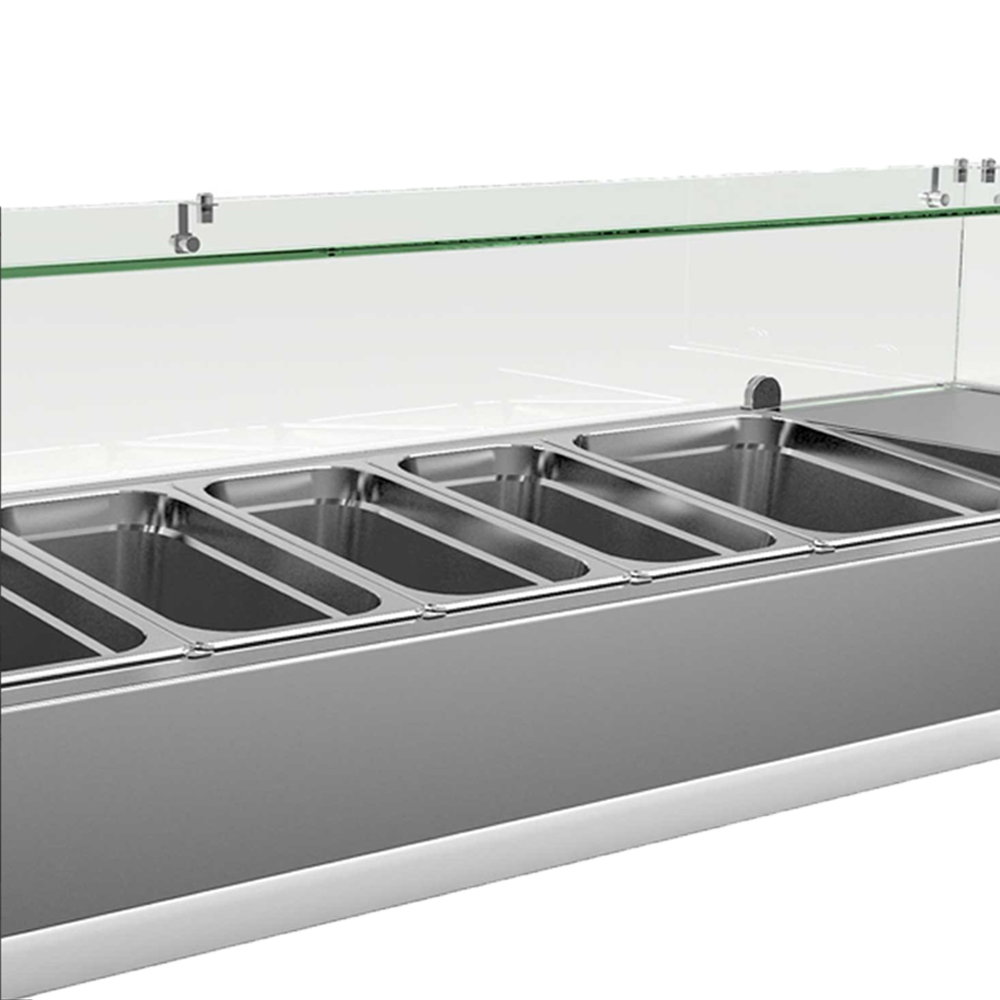 Vitrina ingrediente, inox, 5 cuve GN1/4, 120*33*35 cm - 2