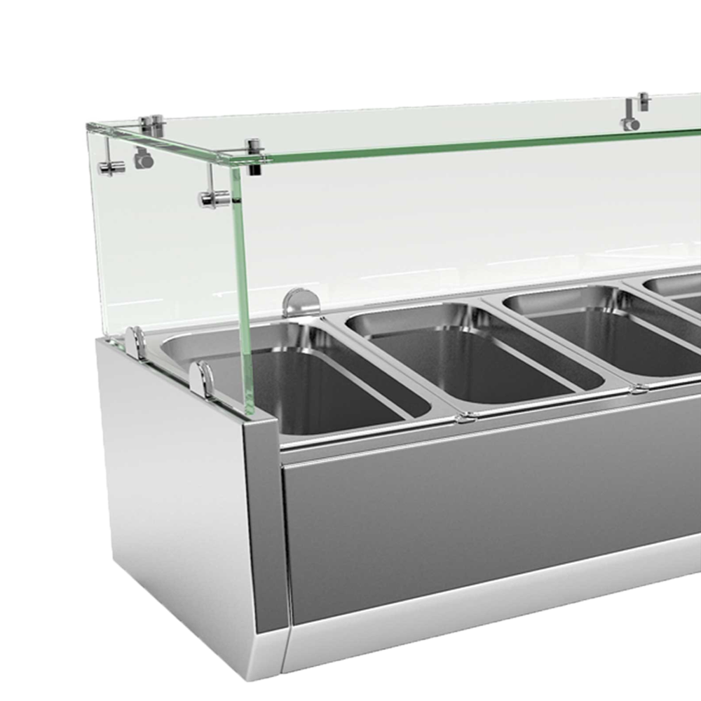 Vitrina ingrediente, inox, 5 cuve GN1/4, 120*33*35 cm - 3