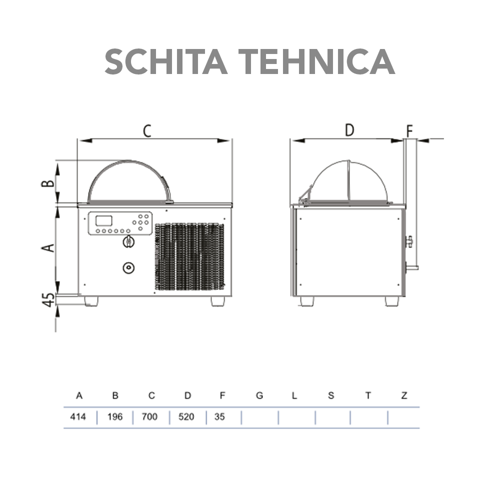 Masina multifunctionala de banc STAF59 pentru a produce, expune, conserva si servi inghetata 15 lt/h - 1