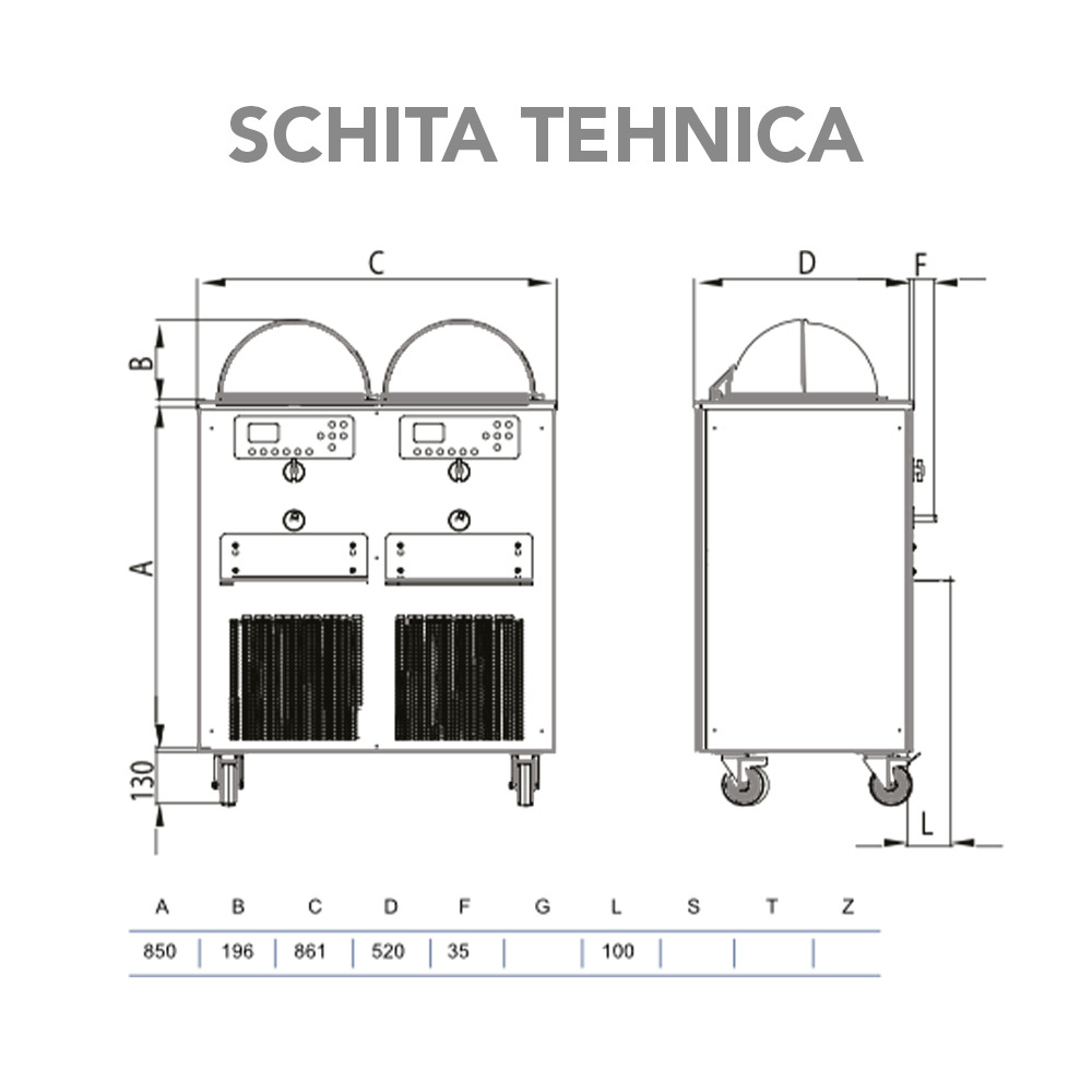 Masina multifunctionala dubla cu kit spalare STAF59 pentru a produce, expune, conserva si servi inghetata 15+15 lt/h - 2