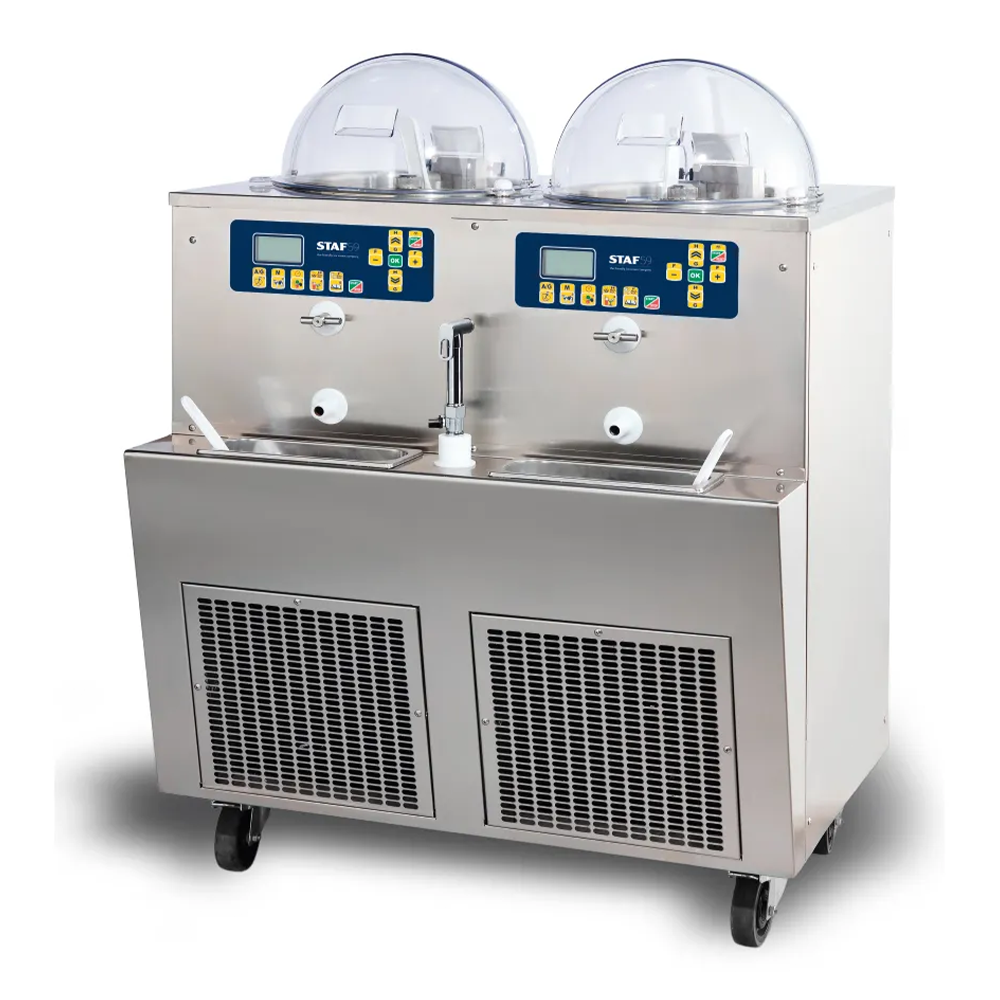 Masina multifunctionala dubla cu kit spalare STAF59 pentru a produce, expune, conserva si servi inghetata 15+15 lt/h - 0