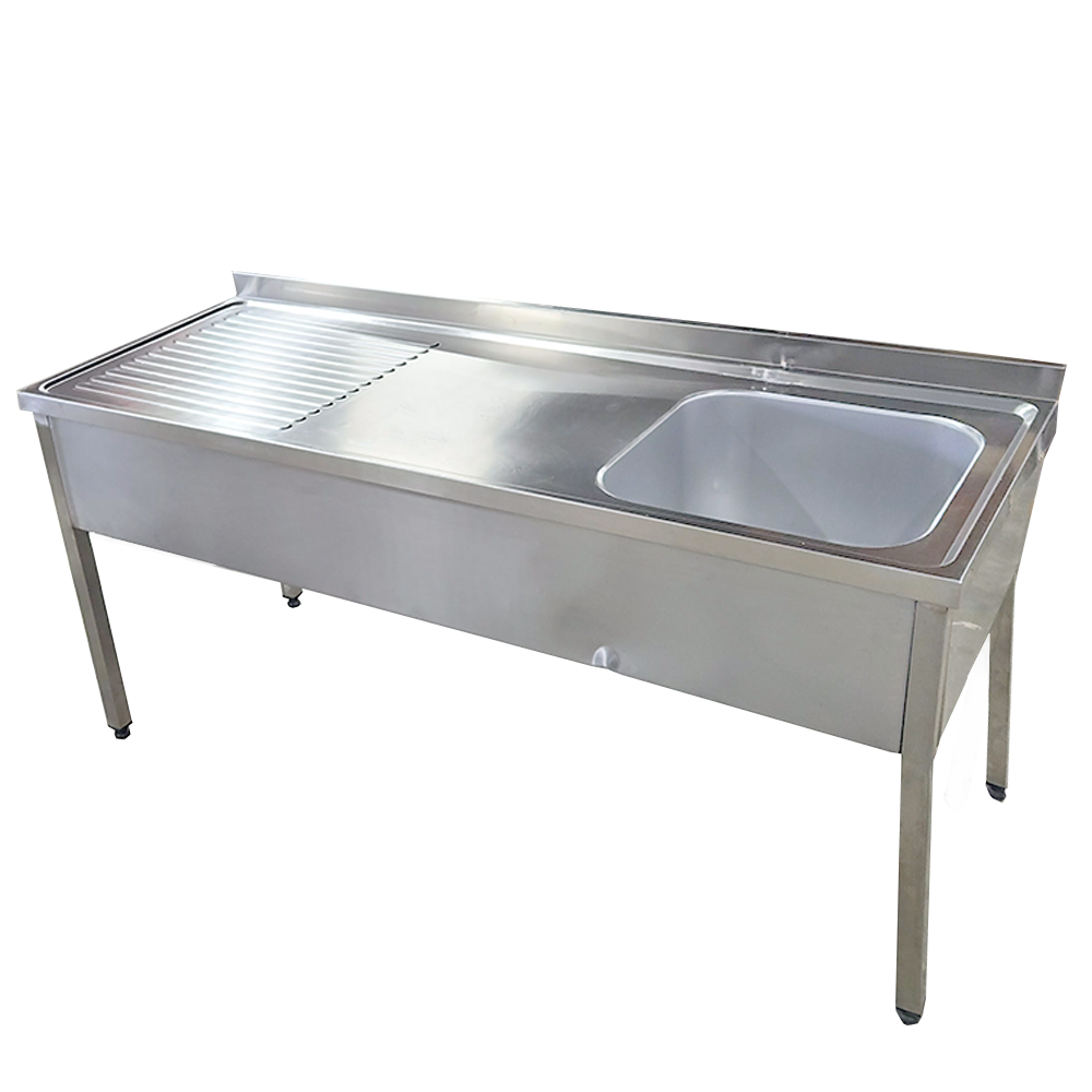Spalator cu 1 cuva pe partea dreapta si picurator, inox, 180*70*85 cm - 4