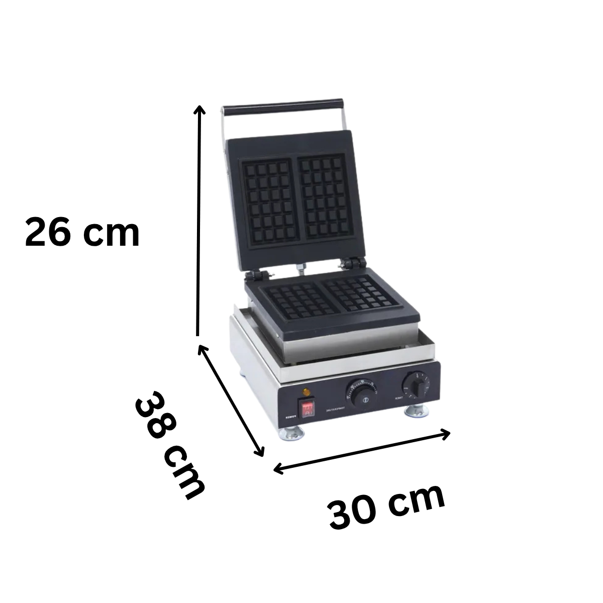 Aparat Vafe/waffle Belgiene MAXIMA, 2 Bucati Simultan, Termostat 50-300°C, Timer, 1750W - 3