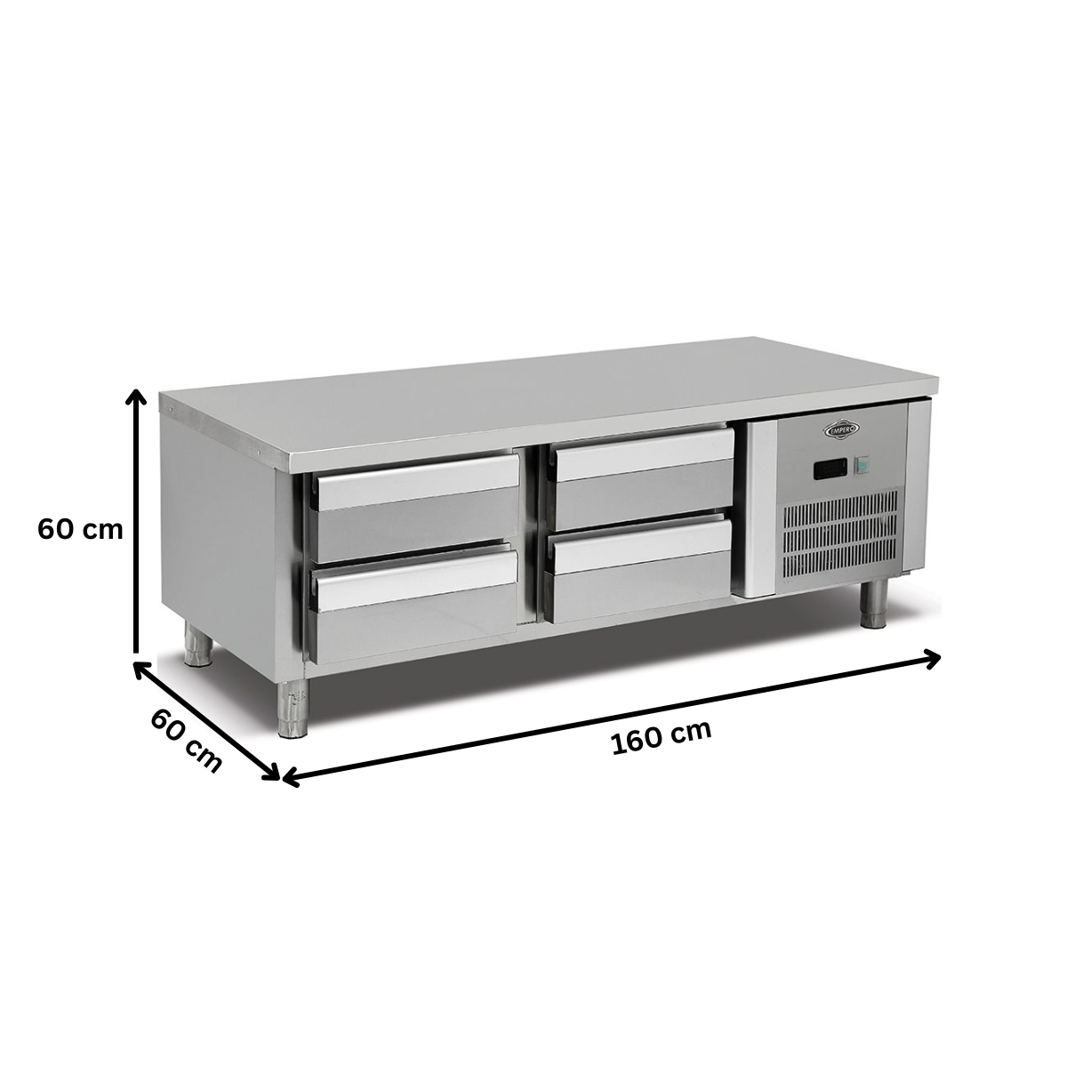 Masa congelare undercounter, profesionala, inox, 4 sertare GN 2/3, 160*60*55 cm - 3