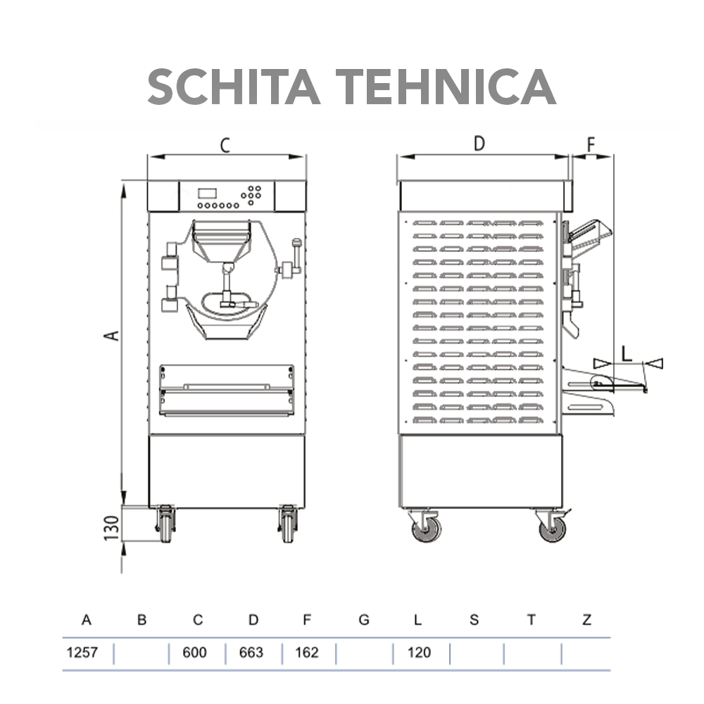 Masina de inghetata orizontala STAF59 cu extractie automata, timer, 40 lt/h, panou digital, control densitate - 2