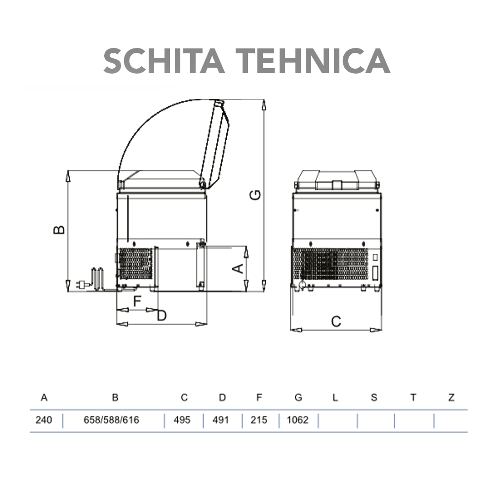 Vitrina frigorifica pentru inghetata STAF59 cu capac transparent, 4 cuve x 2,5 lt - 1