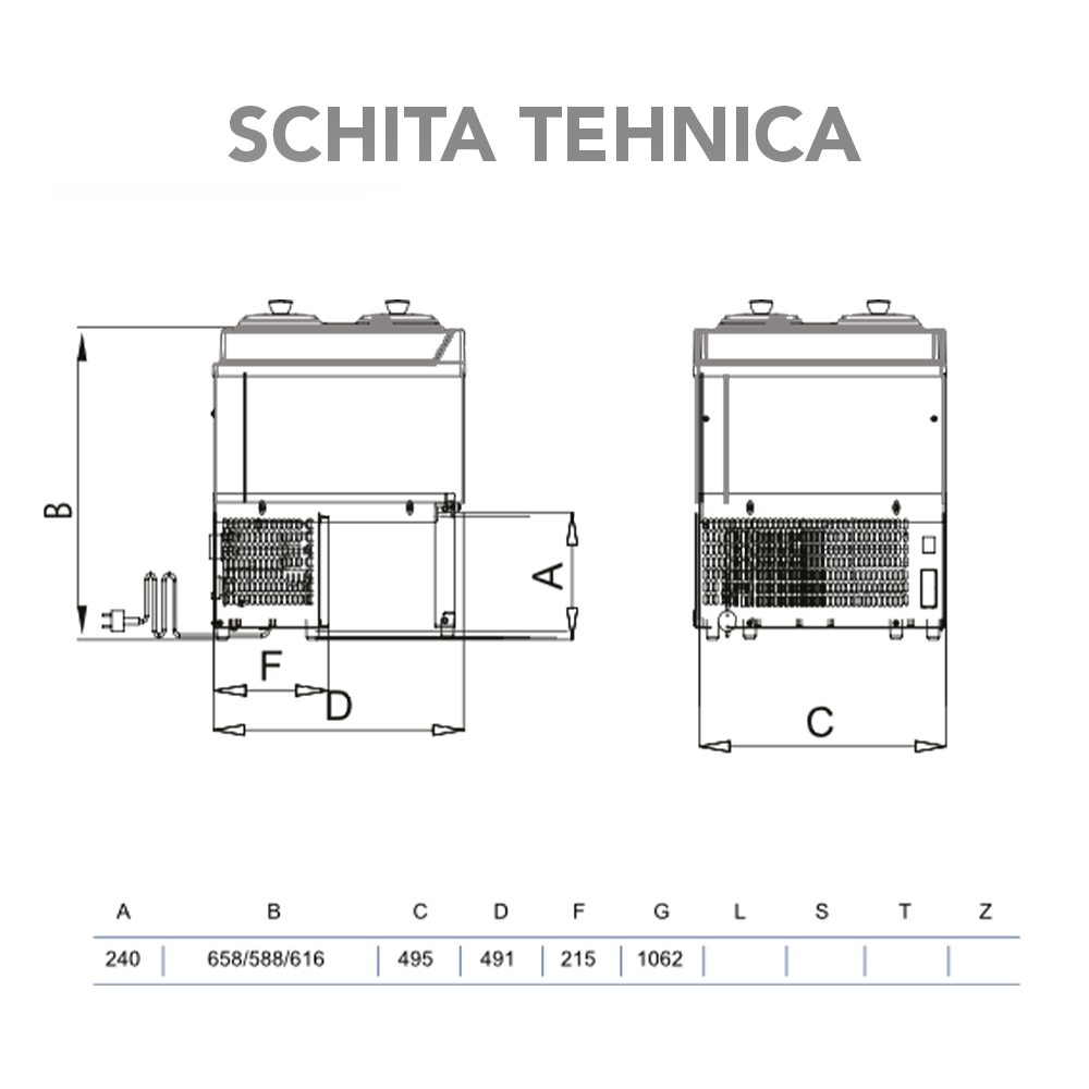 Vitrina frigorifica pentru inghetata STAF59 cu capace inox, 4 cuve x 2,5 lt - 1