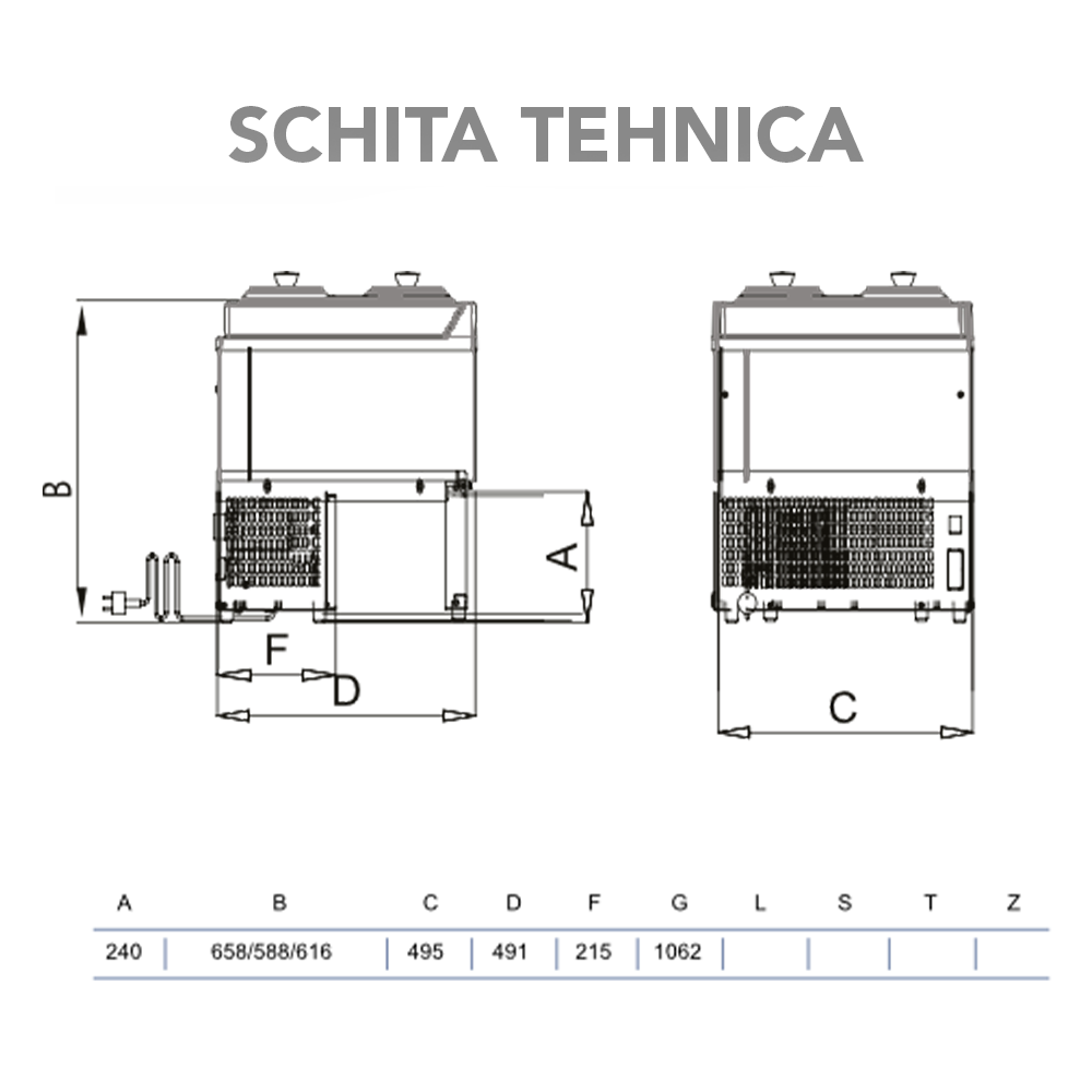 Vitrina frigorifica pentru inghetata STAF59 cu capace inox, 2 x 2,5 lt + 2 x 7,5 lt - 1
