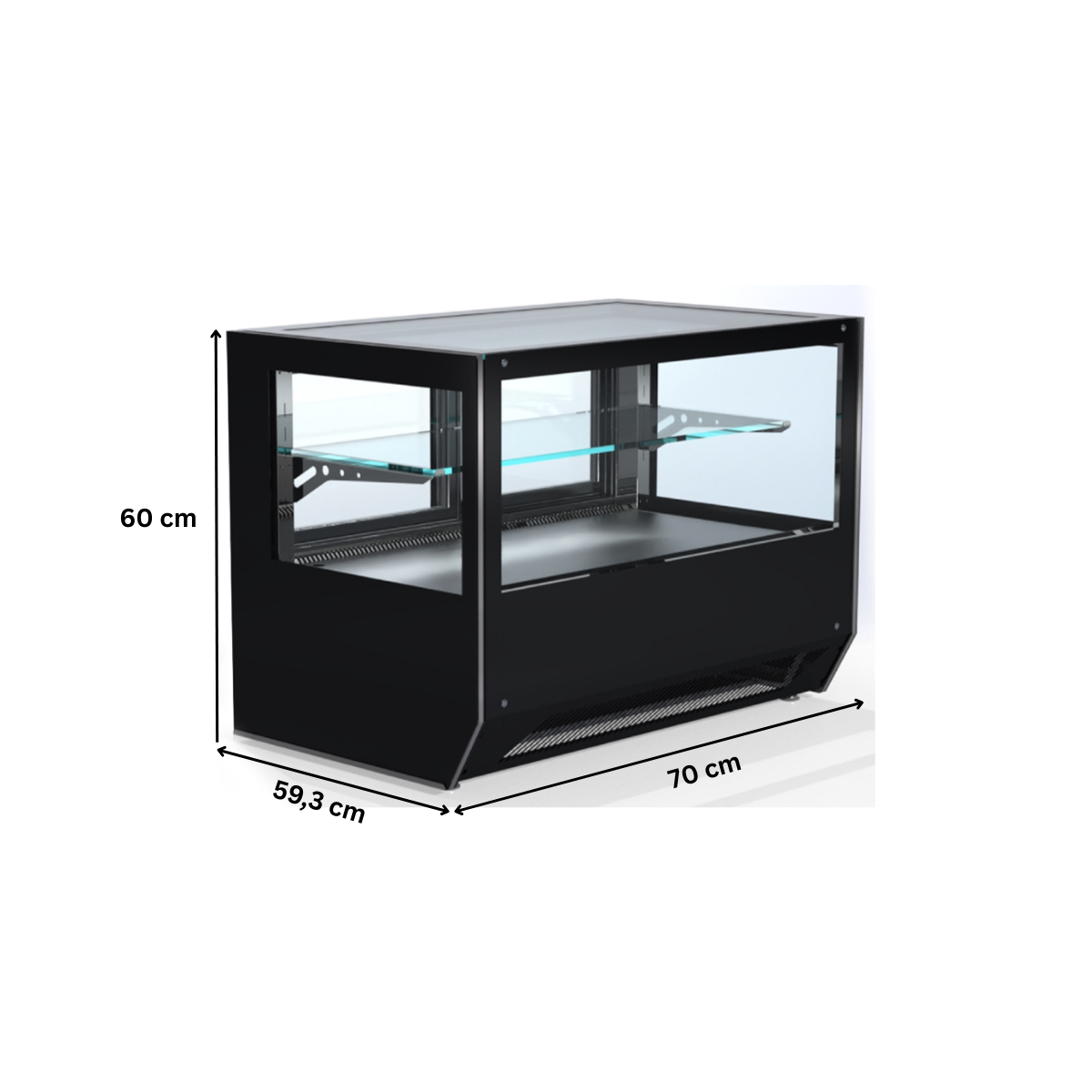 Vitrina frigorifica de banc cu Iluminare interioara LED, motor interior, refrigerare ventilata, dezghetare manuala - 3