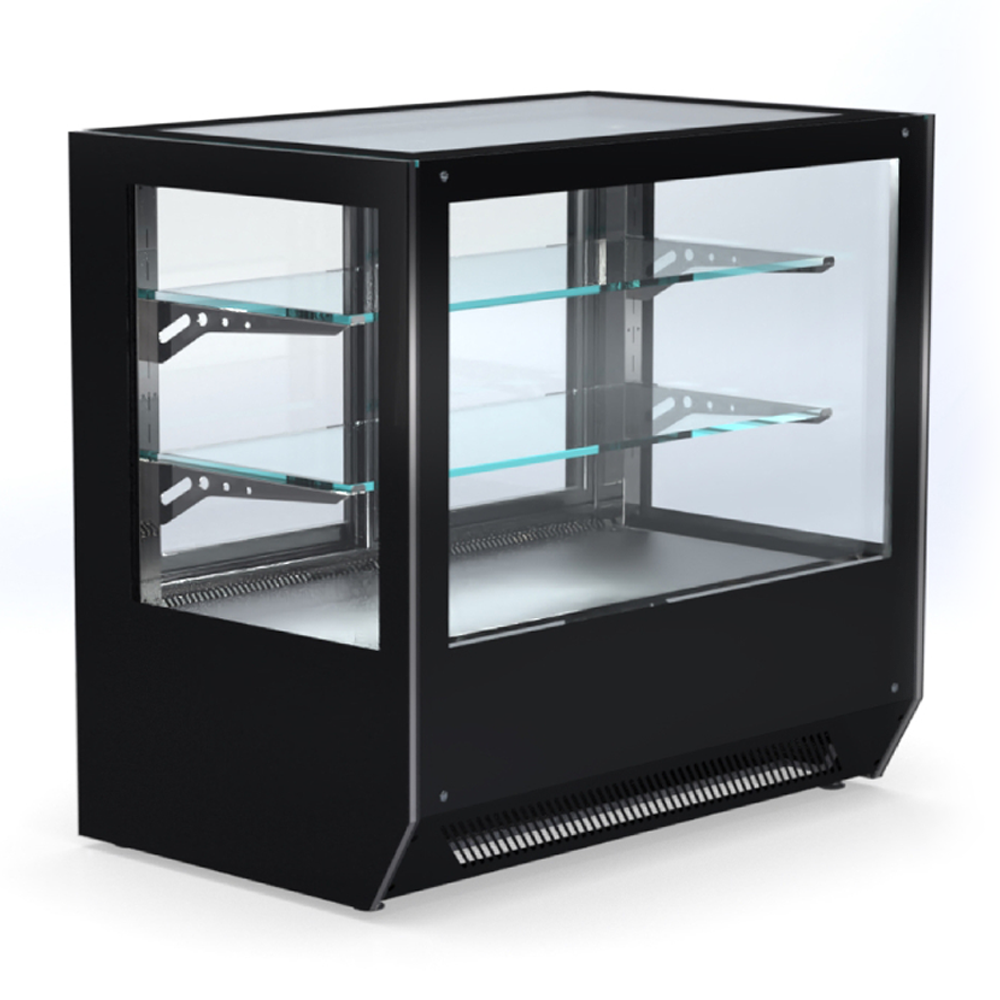 Vitrina calda de banc, 2 polite, geam drept 120 cm - 0