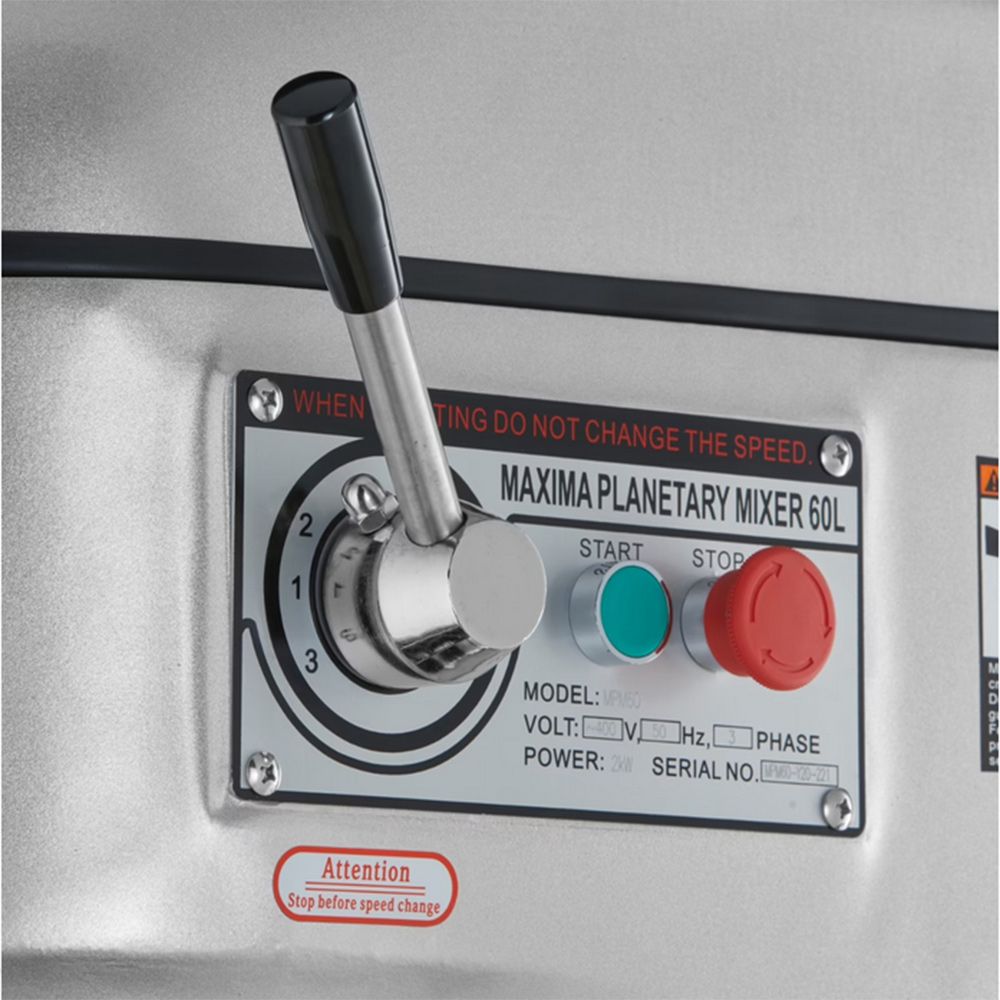 Mixer planetar, cu cap fix, 3 viteze, 60 lt, 2000W, 72*65*130 cm - 4
