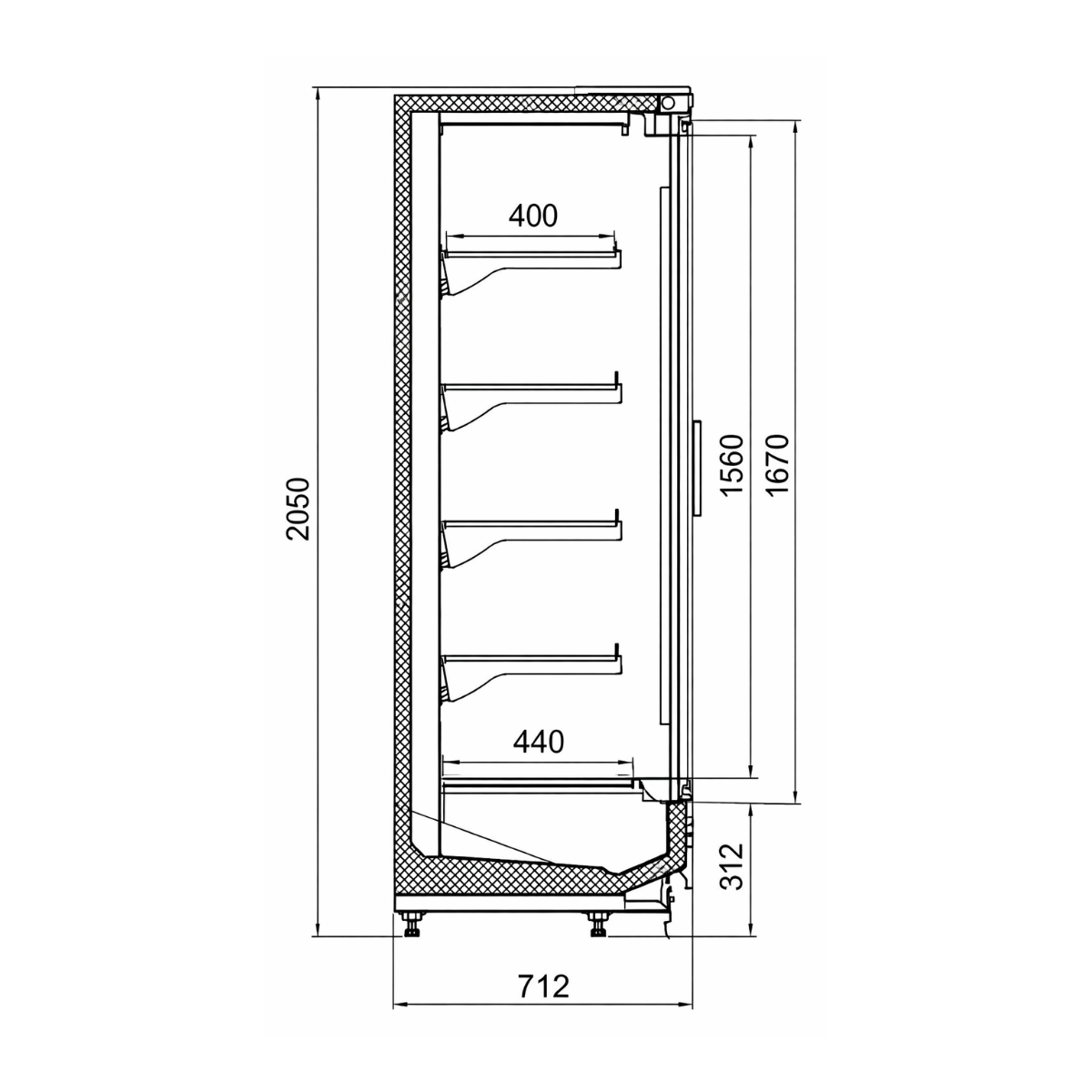 Raft frigorific pentru carne-mezeluri-lactate-bauturi 187 cm - motor exterior - 5