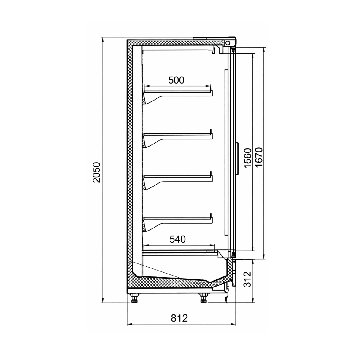 Raft frigorific pentru carne-mezeluri-lactate-bauturi 94 cm - motor exterior - 5