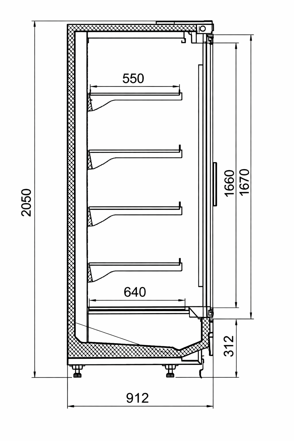 Raft frigorific pentru carne-mezeluri-lactate-bauturi 250 cm - motor exterior - 3
