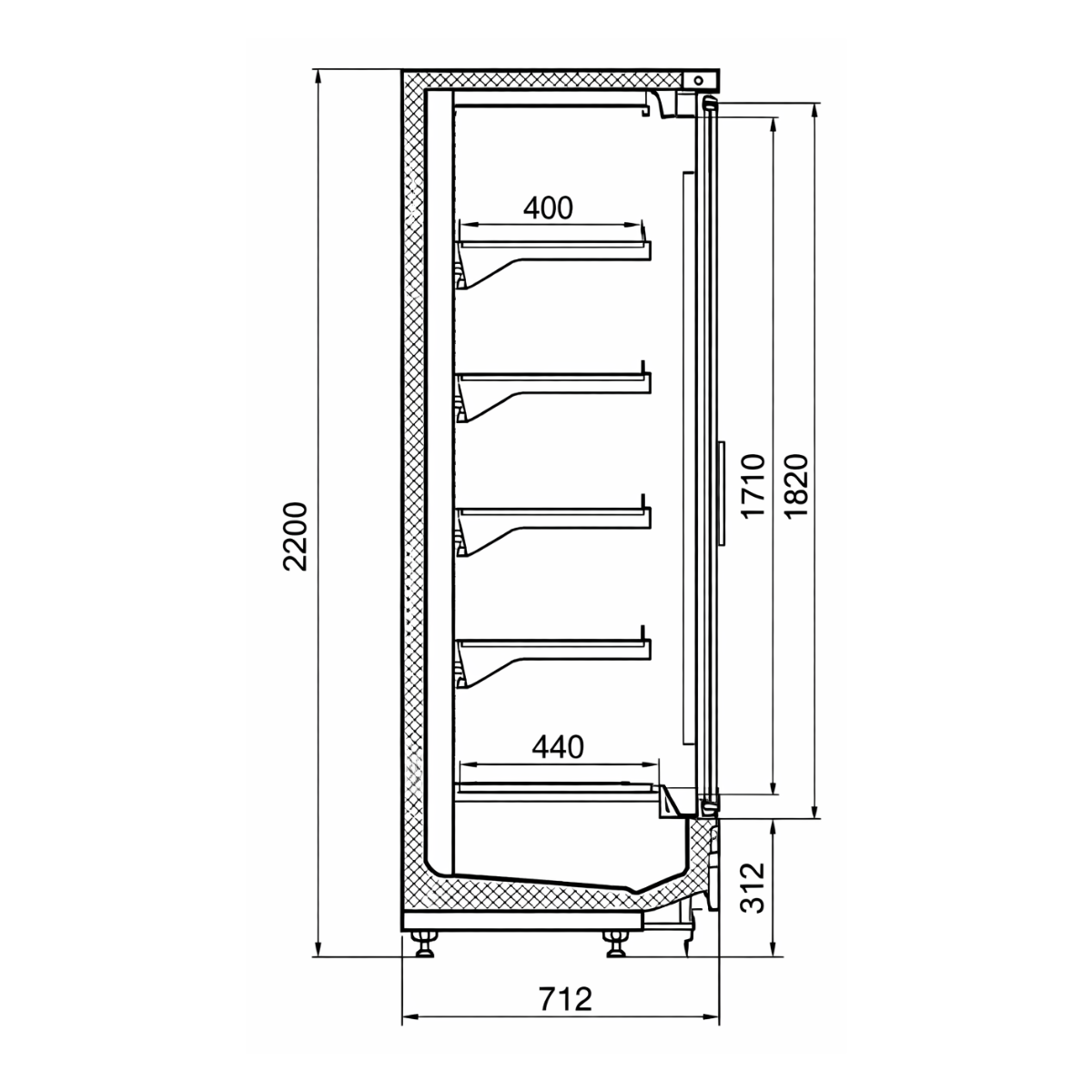 Raft frigorific pentru carne-mezeluri-lactate-bauturi 94 cm - motor exterior - 5