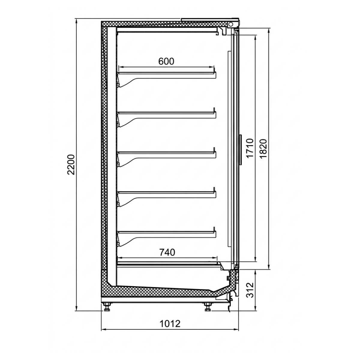 Raft frigorific pentru carne-mezeluri-lactate-bauturi 94 cm - motor exterior - 5
