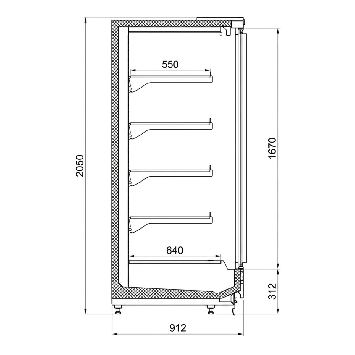 Raft frigorific pentru carne-mezeluri-lactate-bauturi 312 cm - motor exterior - 2
