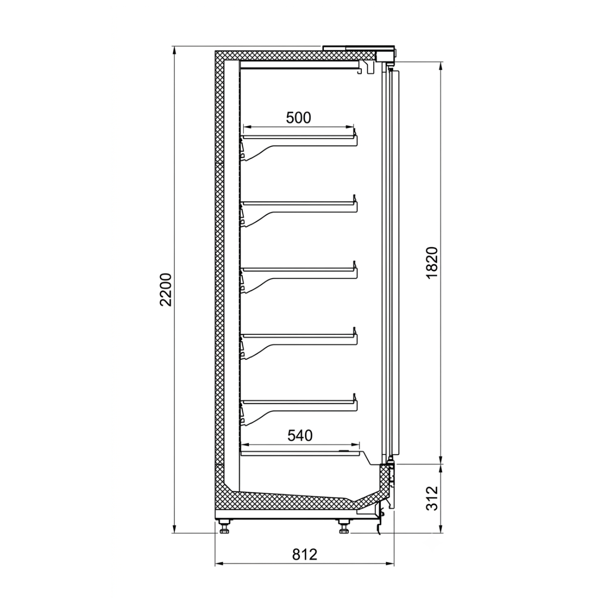 Raft frigorific pentru carne-mezeluri-lactate-bauturi 187 cm - motor exterior - 3