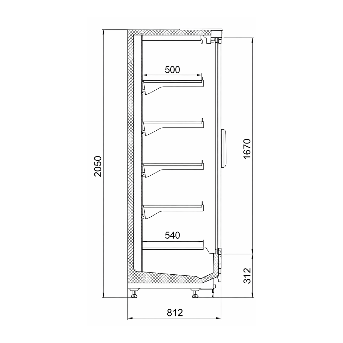 Raft frigorific pentru carne-mezeluri-lactate-bauturi 94 cm - motor exterior - 3