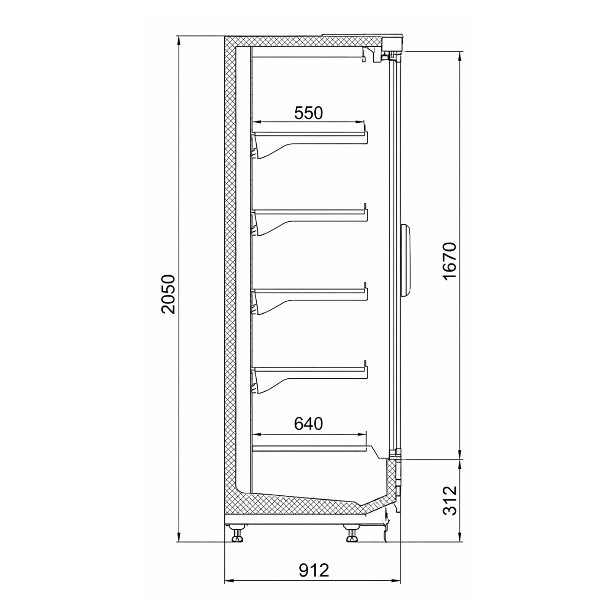 Raft frigorific pentru carne-mezeluri-lactate-bauturi 94 cm - motor exterior - 2