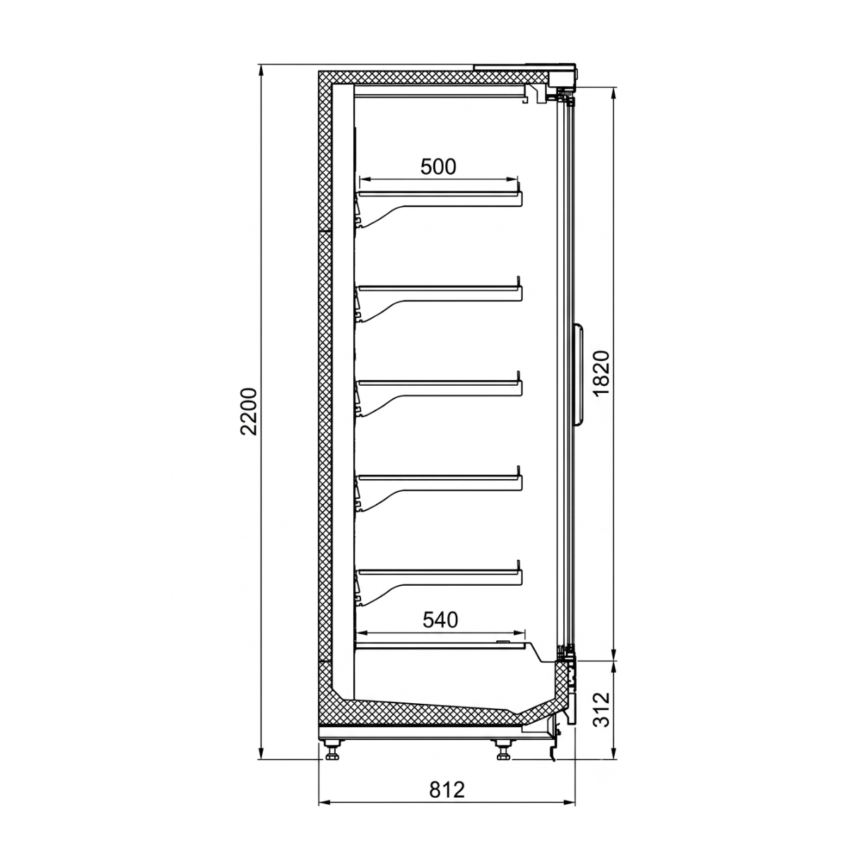 Raft frigorific pentru carne-mezeluri-lactate-bauturi 187 cm - motor exterior - 4