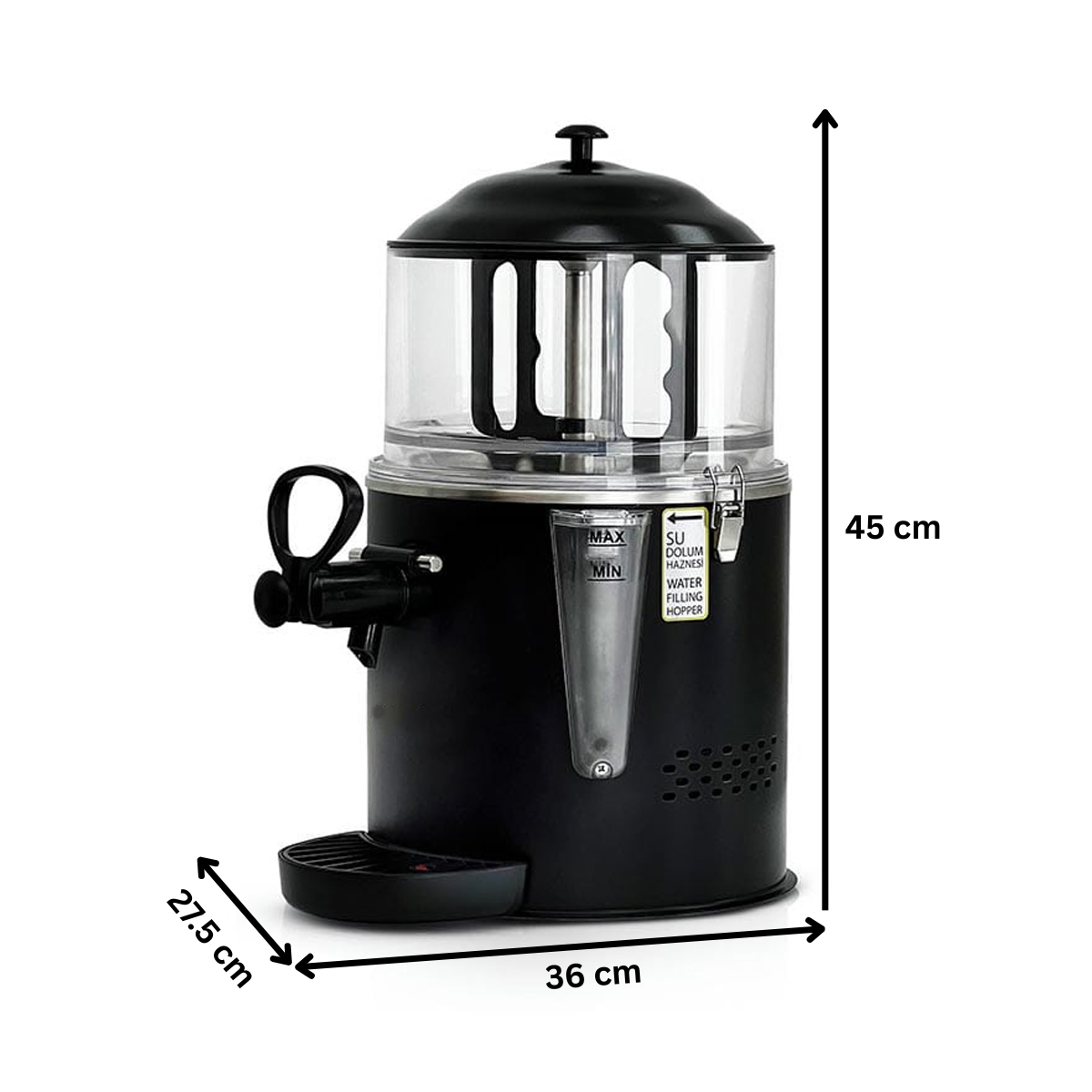 Dispenser pentru bauturi calde, ciocolata calda, supa, cafea, lapte cald, ceai, vin fiert, panou analog, capacitate 5L - 3