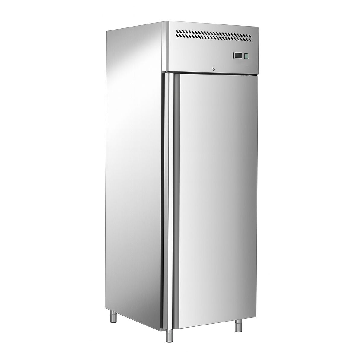 Dulap frigorific vertical inox 650 LT cu 1 usa, +2°C / +8°C, eficienta energetica, 3 grilaje GN 2/1, Panou de control digital - 0