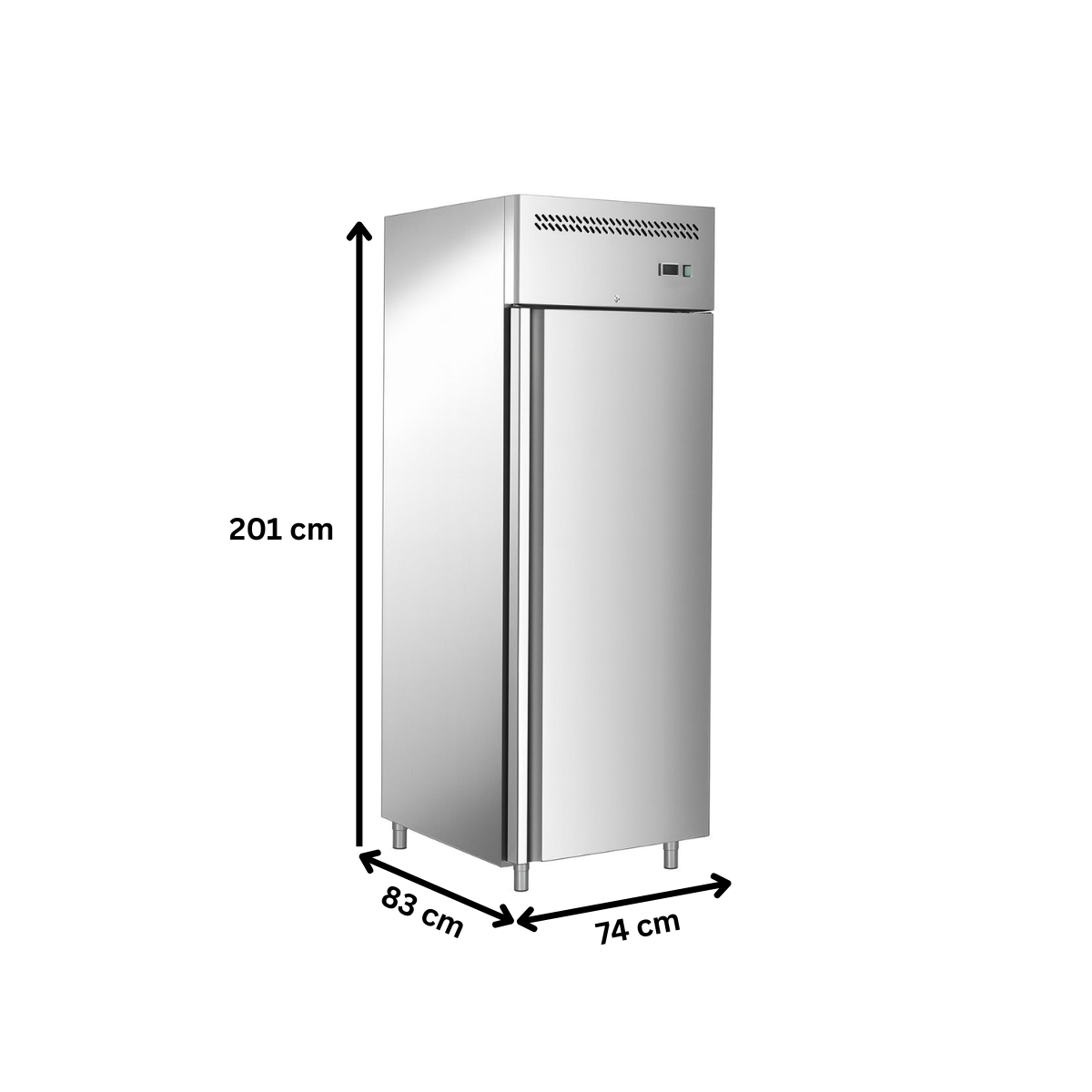 Dulap frigorific vertical inox 650 LT cu 1 usa, +2°C / +8°C, eficienta energetica, 3 grilaje GN 2/1, Panou de control digital - 4
