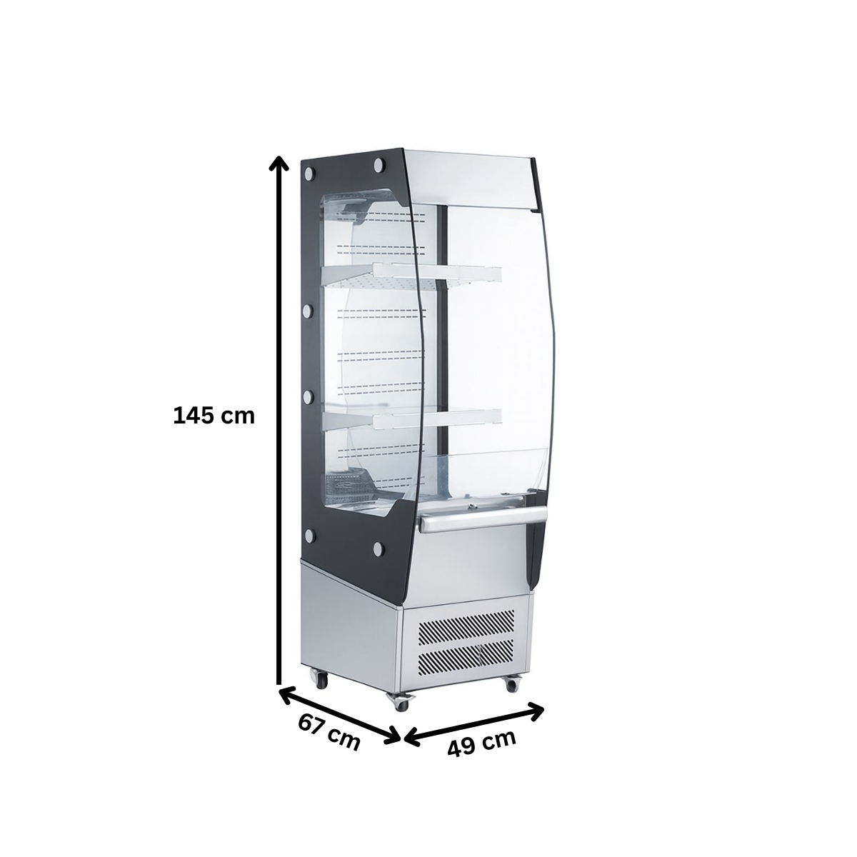 Raft frigorific pentru bauturi cu perdea de aer 180 LT, Iluminare interioara LED, +2 °C / +10 °C - 3