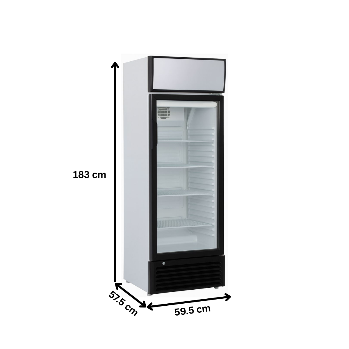 Vitrina frigorifica verticala cu 1 usa din sticla, 290 L, Iluminare interioara LED, +2°C / +8°C, Eficienta energetica - 4