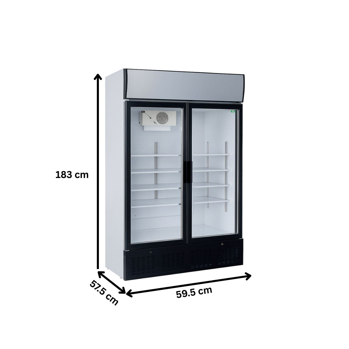 Vitrina frigorifica verticala cu 2 usi din sticla, 620 L, Iluminare interioara LED, +2°C / +8°C - 4