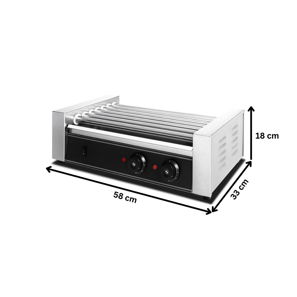 Grill pentru hot-dog electric, tip roller grill, inox, cu 7 role - 5