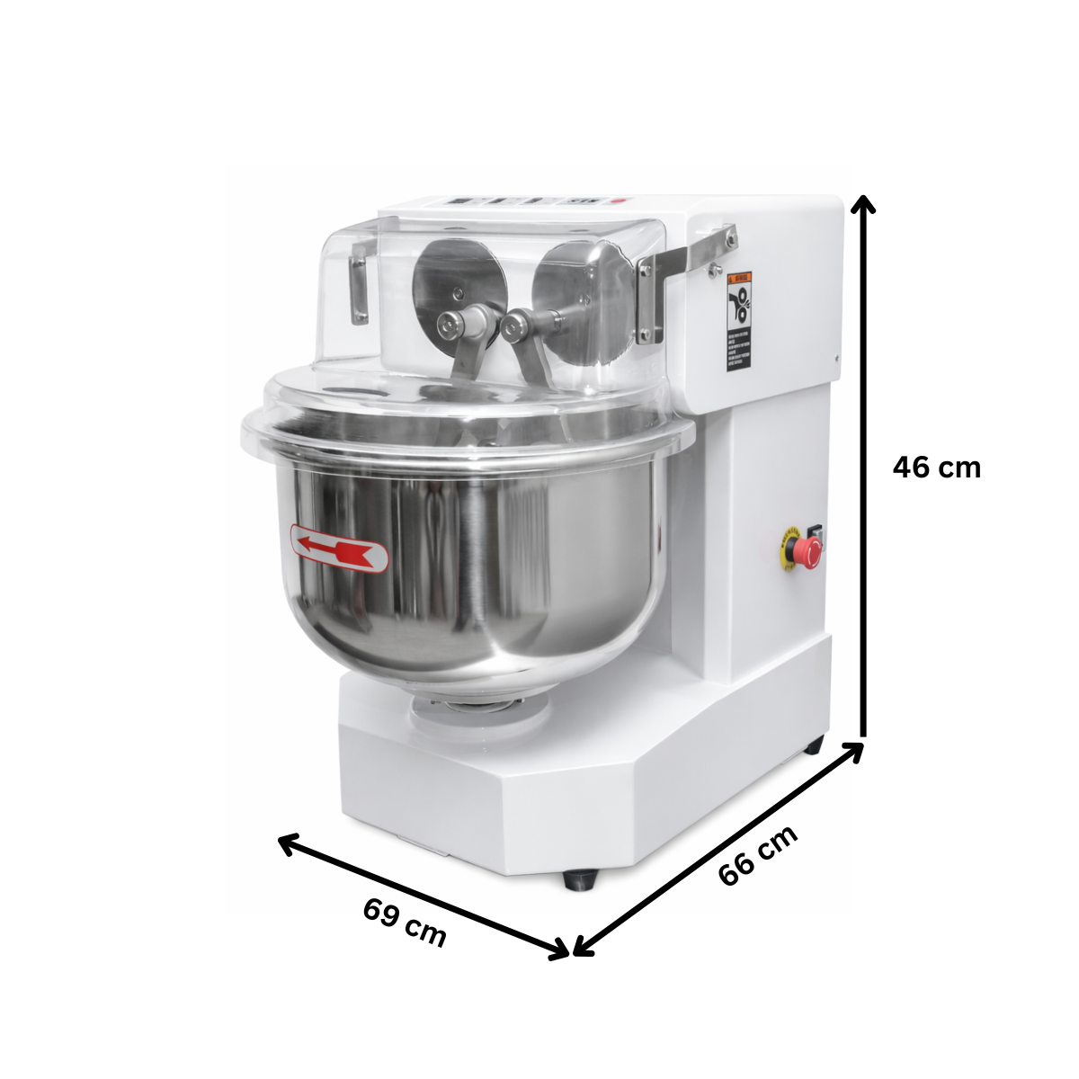 Malaxor pentru aluat cu brat dublu, capacitate 30 LT, inox, 90 kg, 5 viteze variabile, bol fix - 3