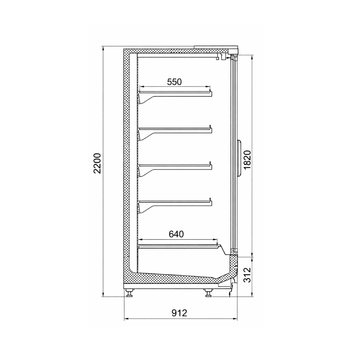 Raft frigorific pentru carne-mezeluri-lactate-bauturi 250 cm - motor exterior - 3