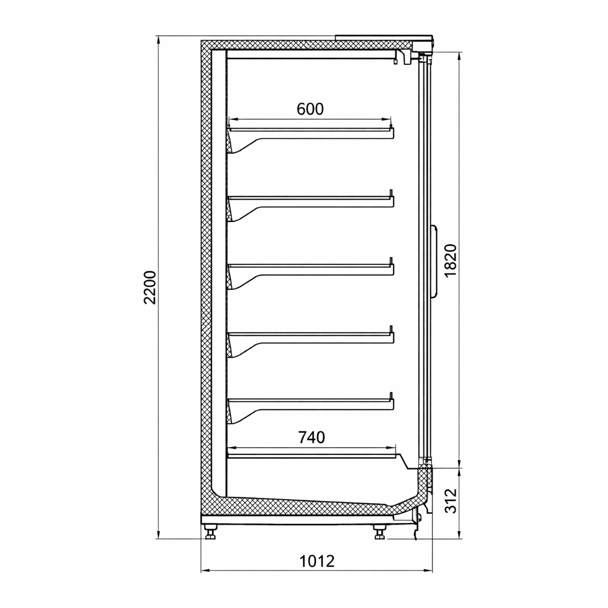 Raft frigorific pentru carne-mezeluri-lactate-bauturi 125 cm - motor exterior - 3