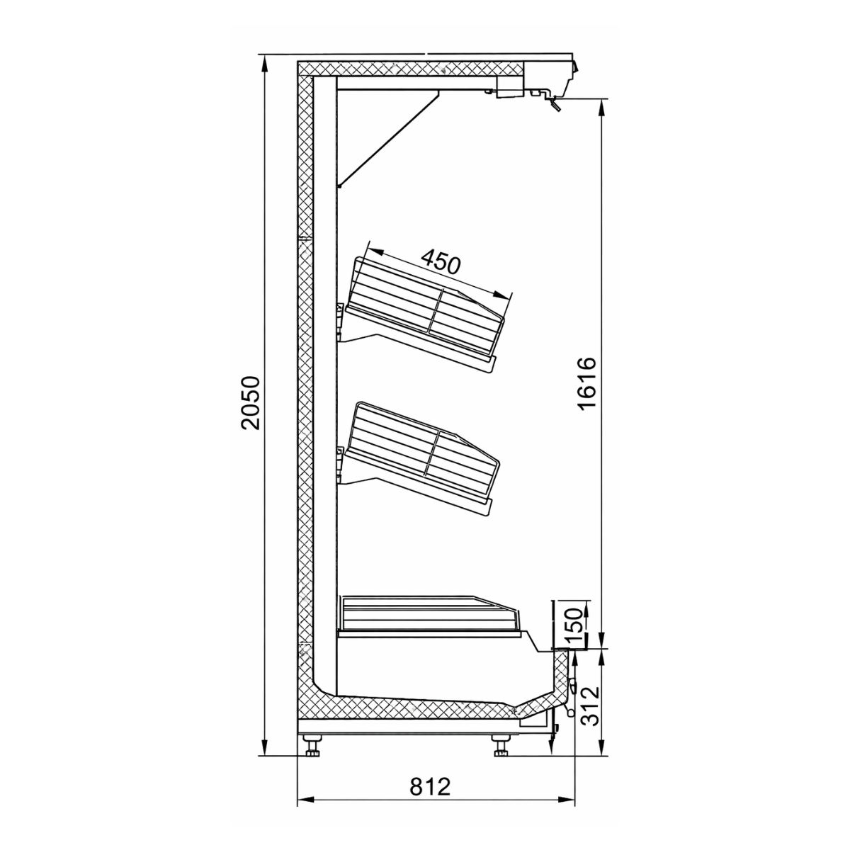 Raft frigorific pentru legume si fructe 187 cm - motor exterior - 3