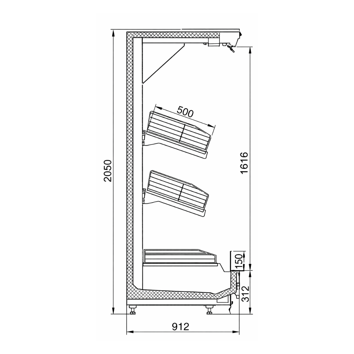 Raft frigorific pentru legume si fructe 250 cm - motor exterior - 3