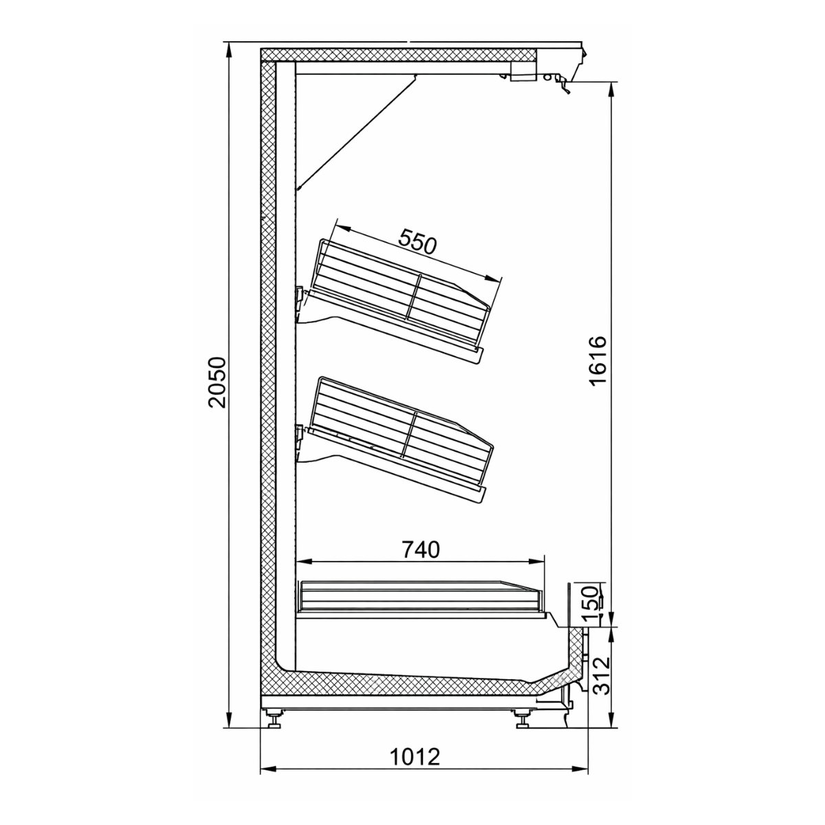 Raft frigorific pentru legume si fructe 125 cm - motor exterior - 3